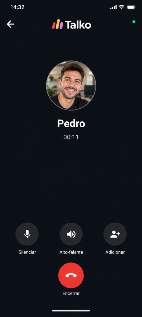 Chamada de voz no Talko